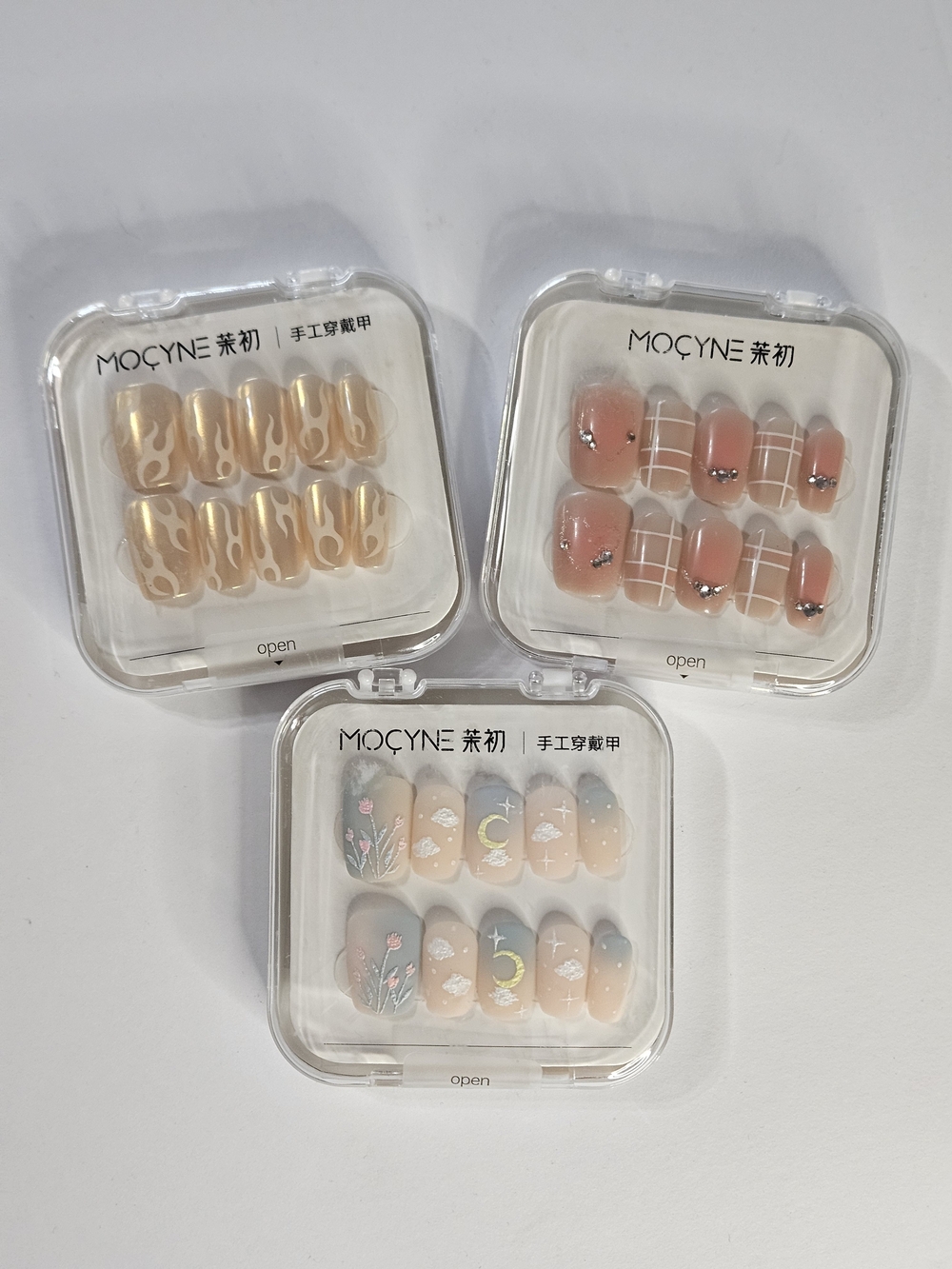 Lot of 3 MOCYNE Boutique Press-On Nail Kits - Short Square NIB